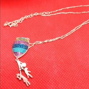 Gold pink on 925 Sterling silver solid necklace